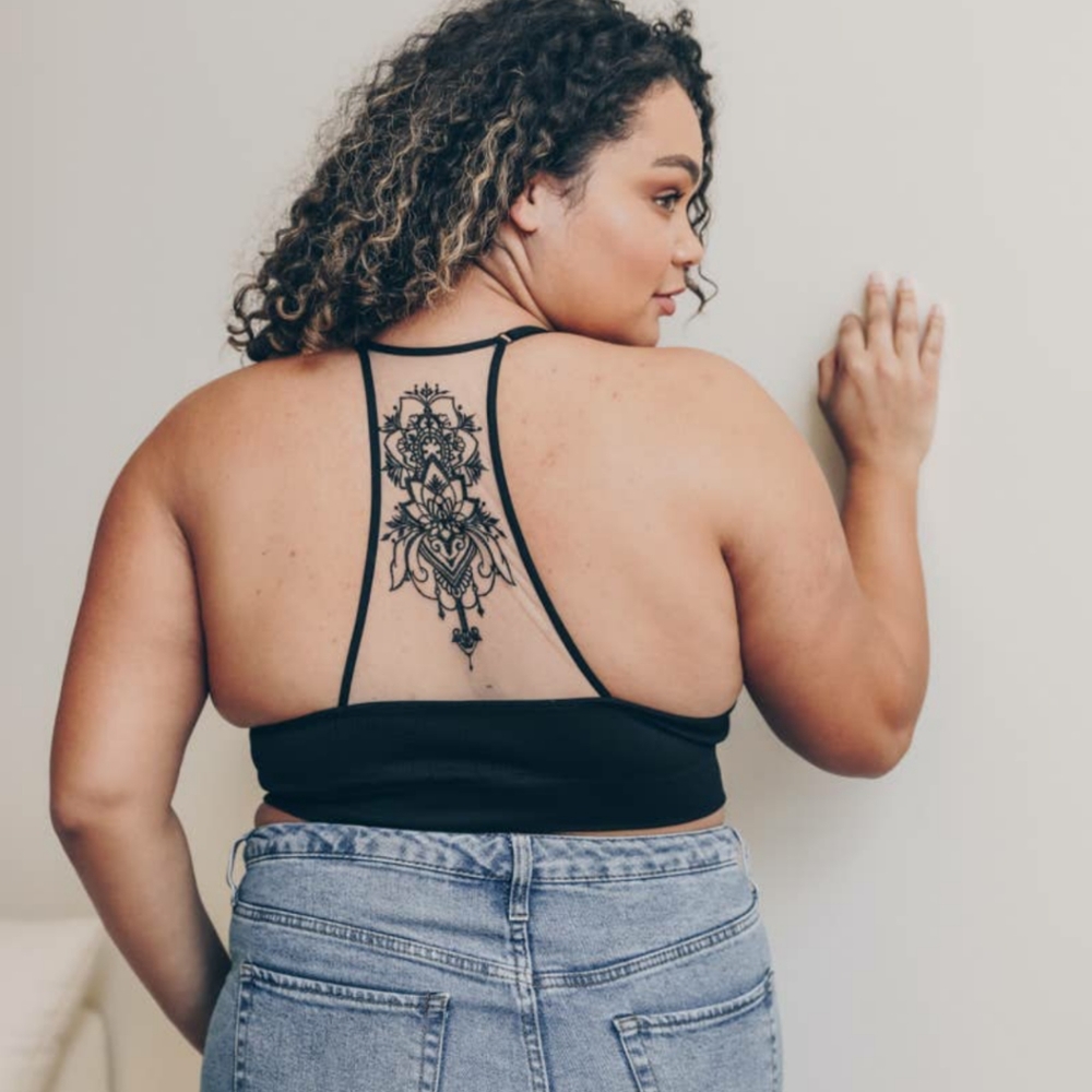 Plus size tattoo bralette